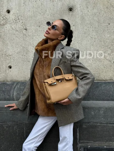 Меховая манишка из норки - фото 13