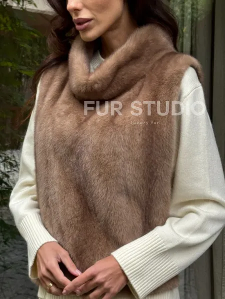 Манишка меховая из норки - фото 1