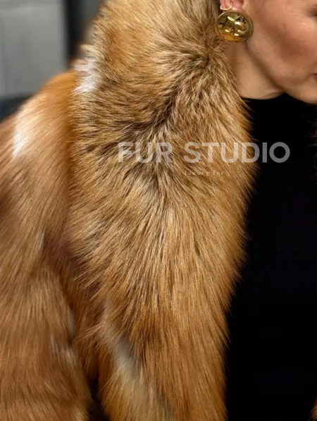Шуба из лисы - рыжая - фото 3