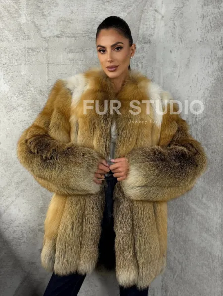 Шуба из меха лисы Gold - фото 8
