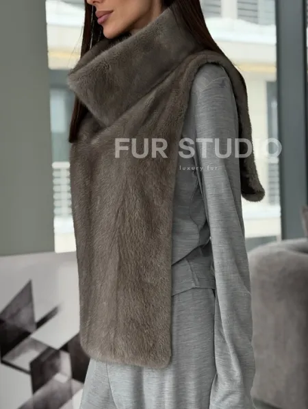 Манишка норковая серая - фото 5