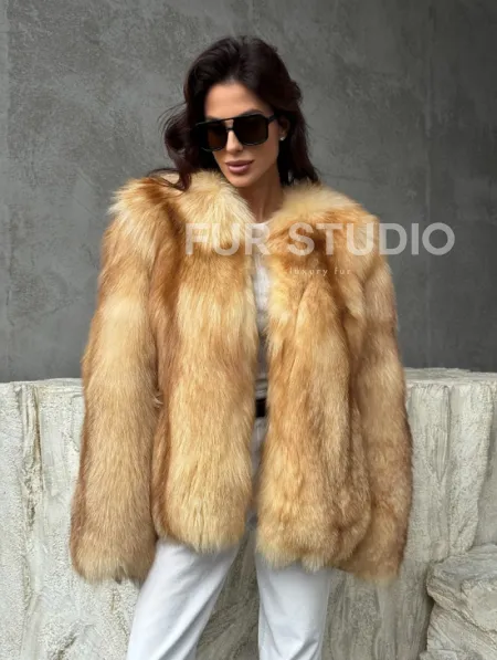 Шуба из натурального лисьего меха - фото 8