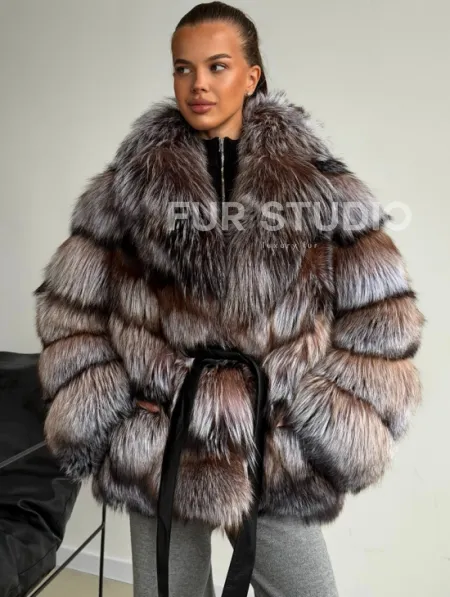 Шуба из меха лисы блюфрост - фото 4