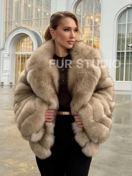 Шуба из песца под куницу - фото 0