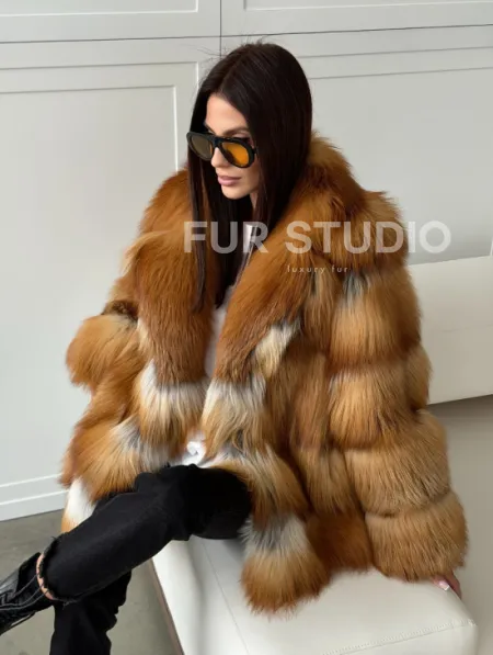 Шуба из натурального меха - лиса огнёвка - фото 11