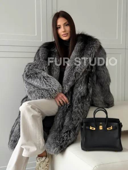 Шикарная шуба из чернобурки - фото 11
