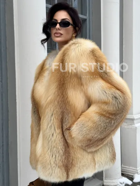 Шуба Premium из меха альпийской лисы - GOLDEN FOX - фото 3