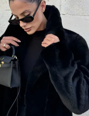 Черная косуха (куртка) из скандинавской норки - фото 1