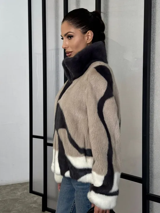 Норковая шуба - бомбер на молнии - фото 6