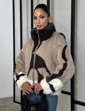 Норковая шуба - бомбер на молнии - фото 9