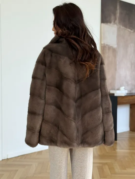 Шуба сasual art из меха норки lavender - фото 3