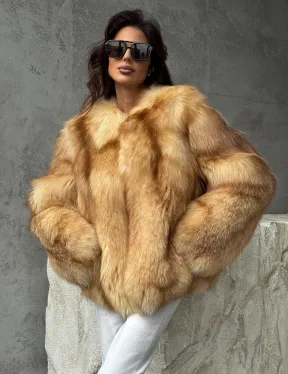 Шуба из натурального лисьего меха - фото 6