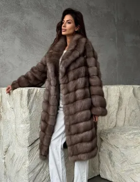 Шуба из куницы средней длины - фото 9