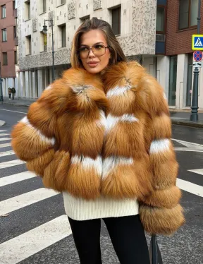 Шуба из лисы с капюшоном - фото 8