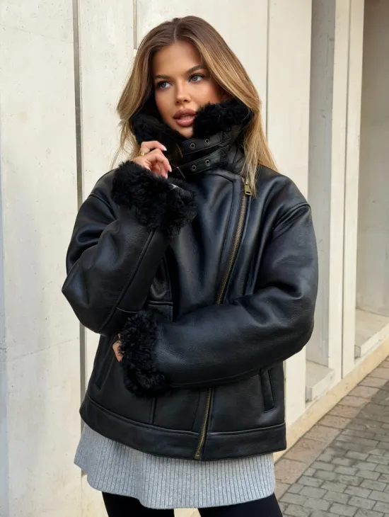 Дубленка авиатор зимняя - фото 11