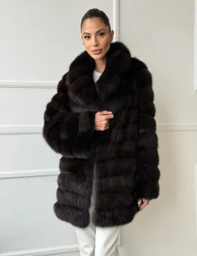 Шуба из куницы английский воротник - фото 12