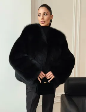 Черная короткая шуба из песца - фото 8