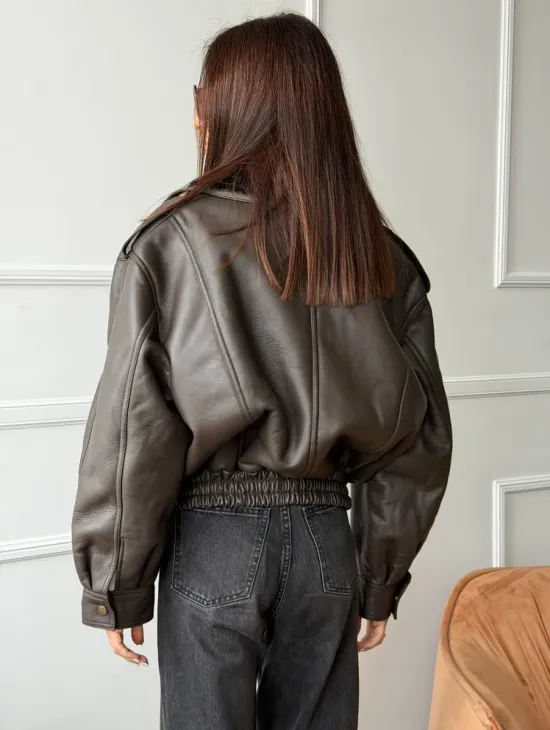 Стильная куртка - дубленка из овчины - фото 6