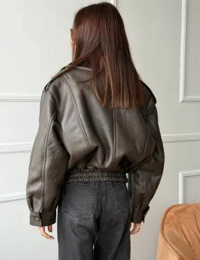 Стильная куртка - дубленка из овчины - фото 6