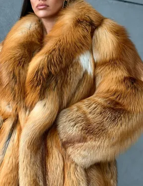 Шуба из натурального меха лисы - фото 1