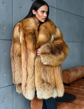 Шуба из натурального меха лисы - фото 3
