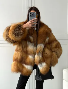 Шуба из натурального меха - лиса огнёвка - фото 13