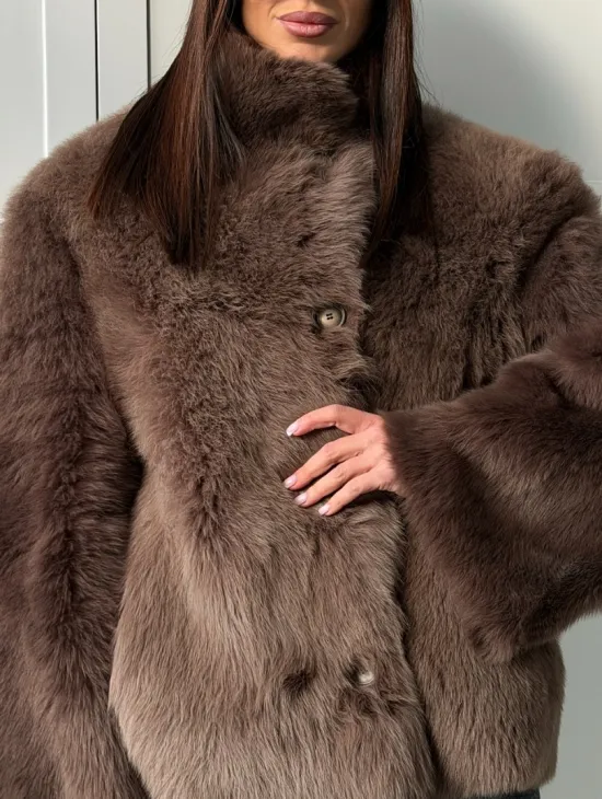 Дубленка из тосканы цвет taupe - фото 2
