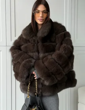 Шуба из натурального песца под соболь - фото 4