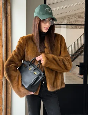 Меховой жакет из золотой норки - фото 20