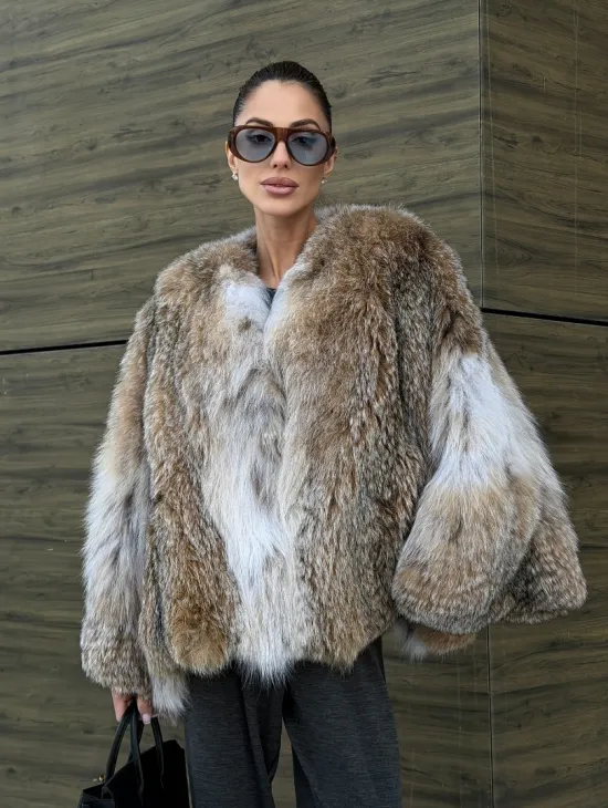 Шуба - летучка из меха рыси - фото 12