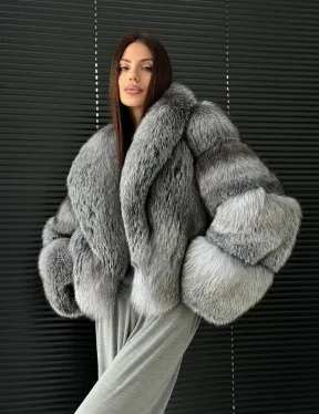 Полушубок - кроп из меха блюфрост - фото 11