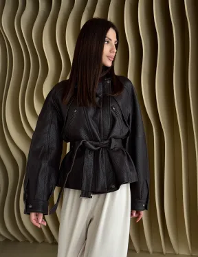 Коричневая кожаная куртка «Тренд - 2026» - фото 11