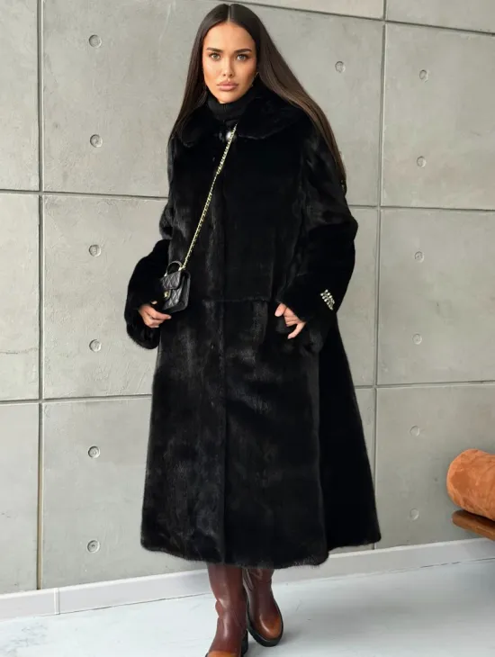 Шуба из норки Blackglama с капюшоном - фото 6