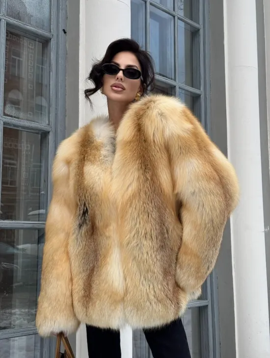 Шуба Premium из меха альпийской лисы - GOLDEN FOX - фото 13