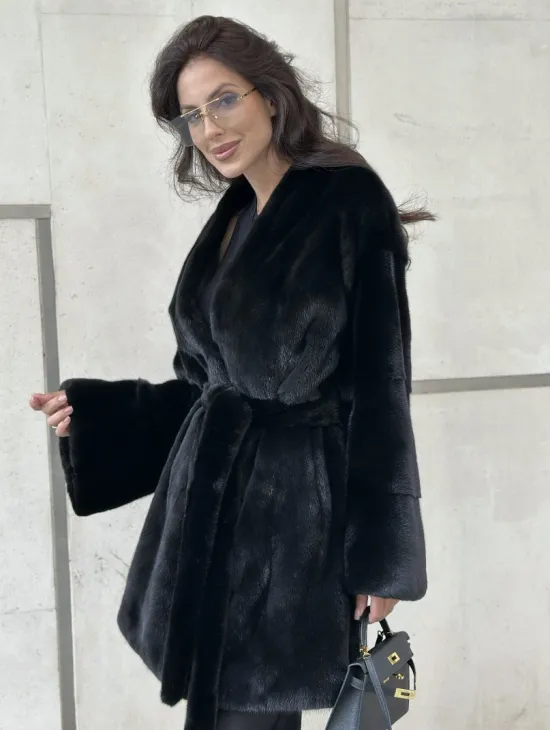 Шуба из меха аукционной норки SAGA FURS - фото 3